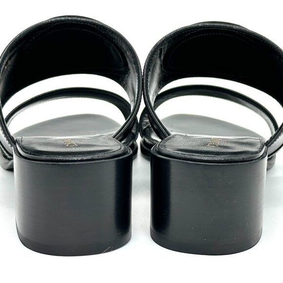 CELINE Appoline Lambskin Leather 40 Mule Slide Sandals Heels Triomphe Logo - Picture 9 of 13